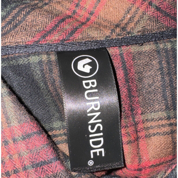 Burnside Men’s Plaid Flannel Shirt Crimson Red Size XL NWT Camping Grunge - Picture 12 of 13